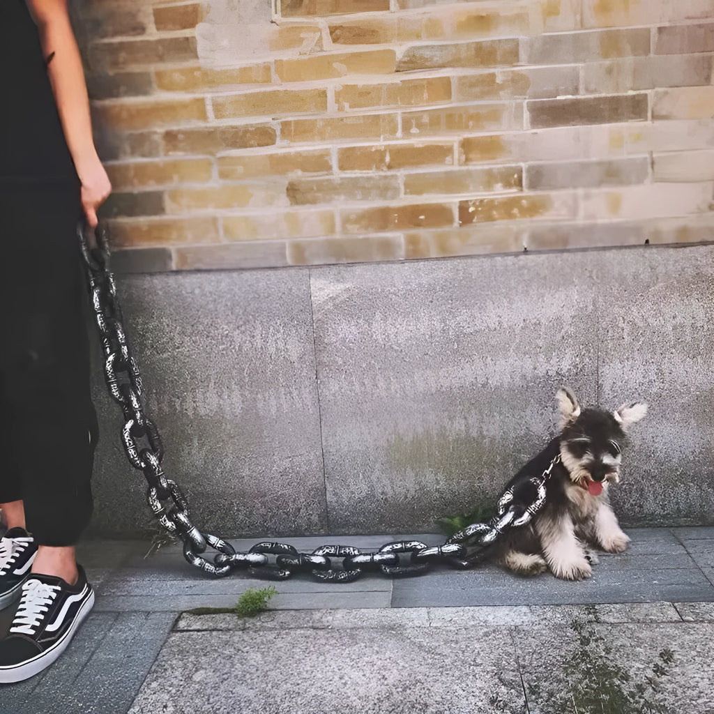 Polypropylene dog leash prop in antique silver, bronze, or black colour, shown in a coiled style.