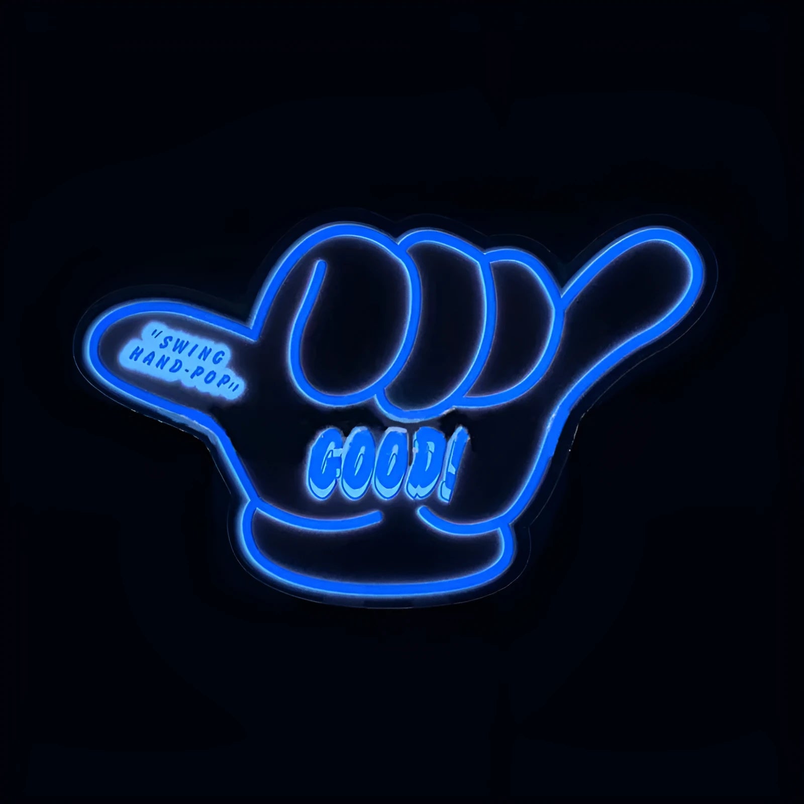 Small luminous wall stickers with various designs including words and symbols, with driver and connecting line