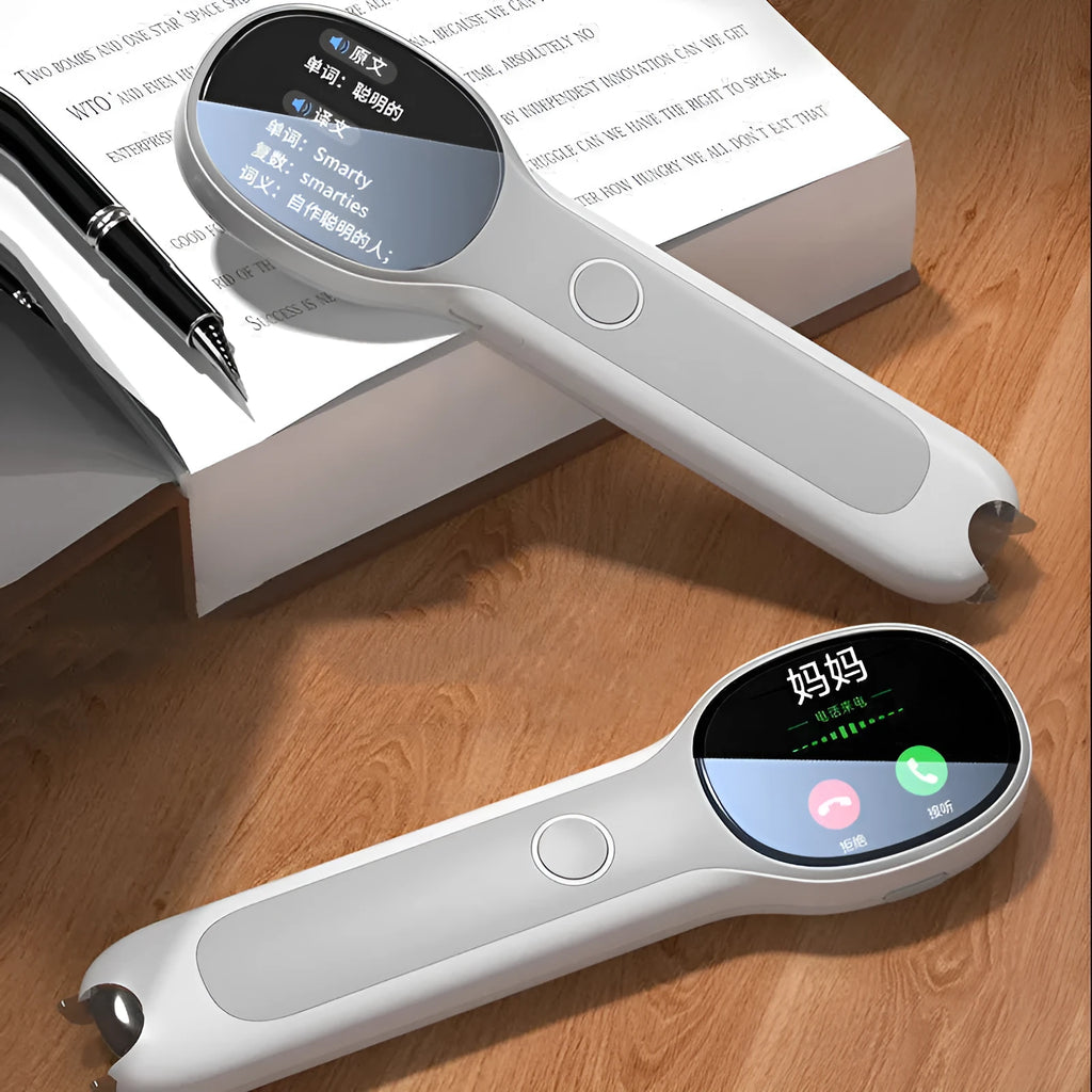 Universal Reading Pen Basic Edition in white colour with USB charging cable
