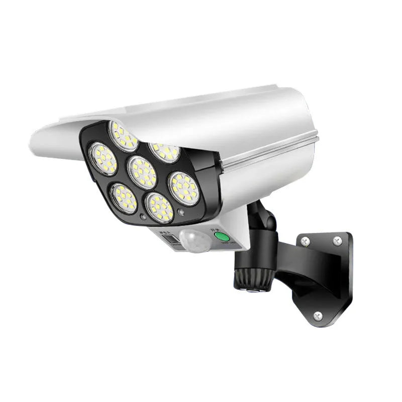 Solar-powered outdoor LED wall lamp with abstract design and waterproof construction