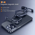 Metal airbag phone case for Apple iPhone in black with kickstand and aerospace-grade aluminium finish