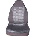 Black quilted automotive seat cover with PU polyester fabric and plastic hooks for universal car seat protection