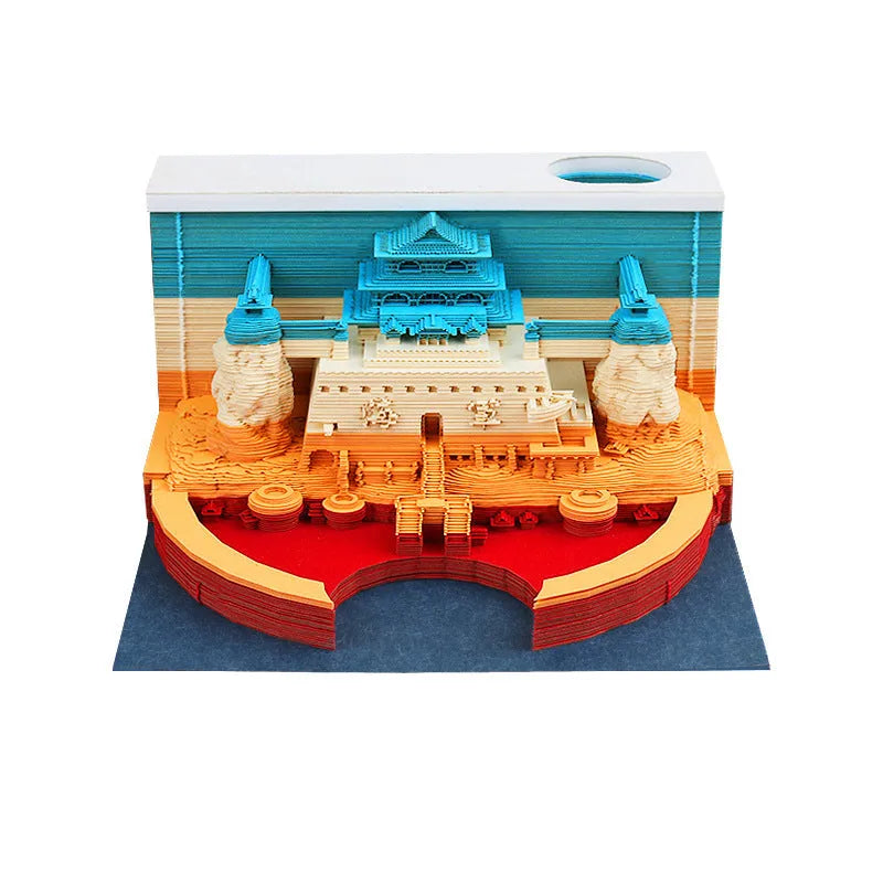 One Piece anime architectural sticky notes showing 80x45mm craft paper with Castle design