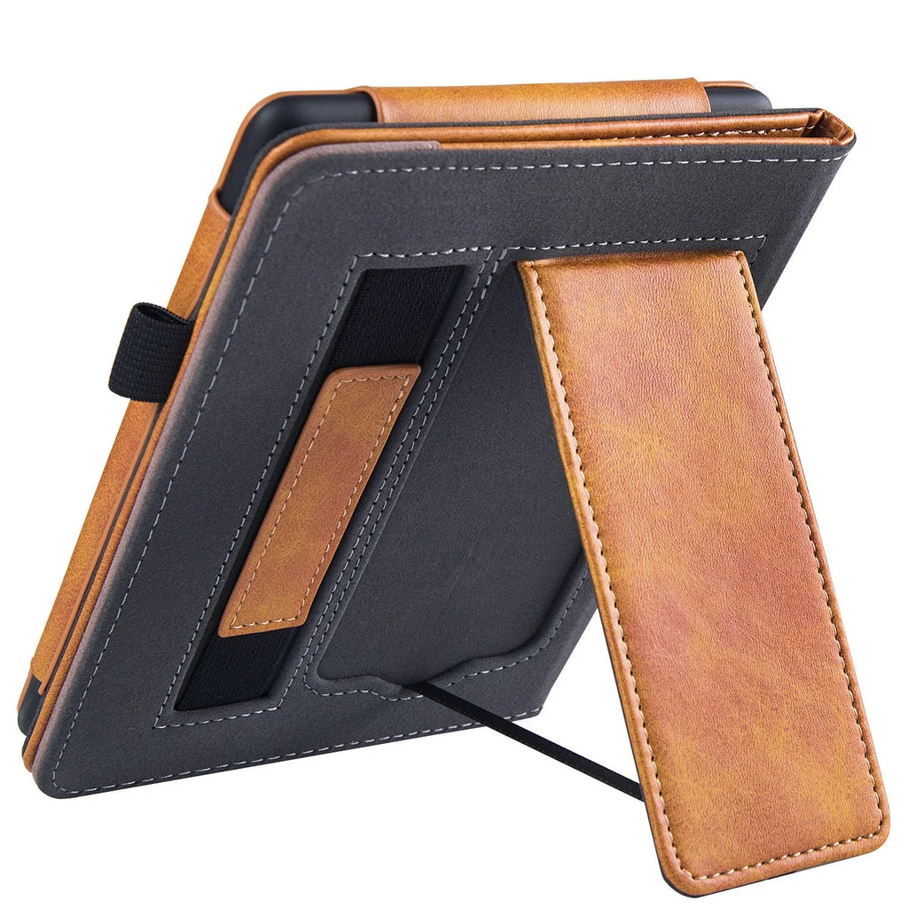 Kindle Paperwhite 11 leather case with wrist strap bracket in multiple colour options