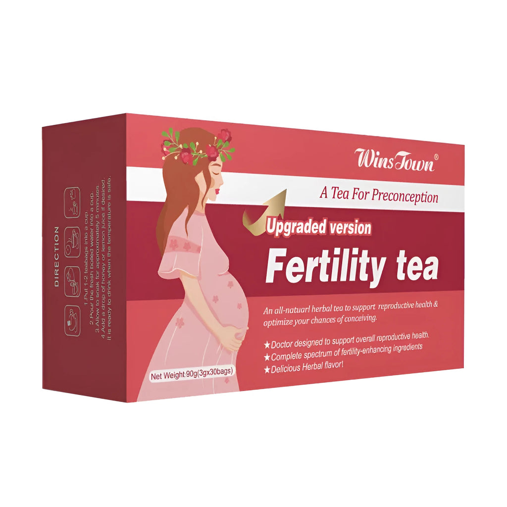 Box of fertility tea with 3x30 tea bags for reproductive health support
