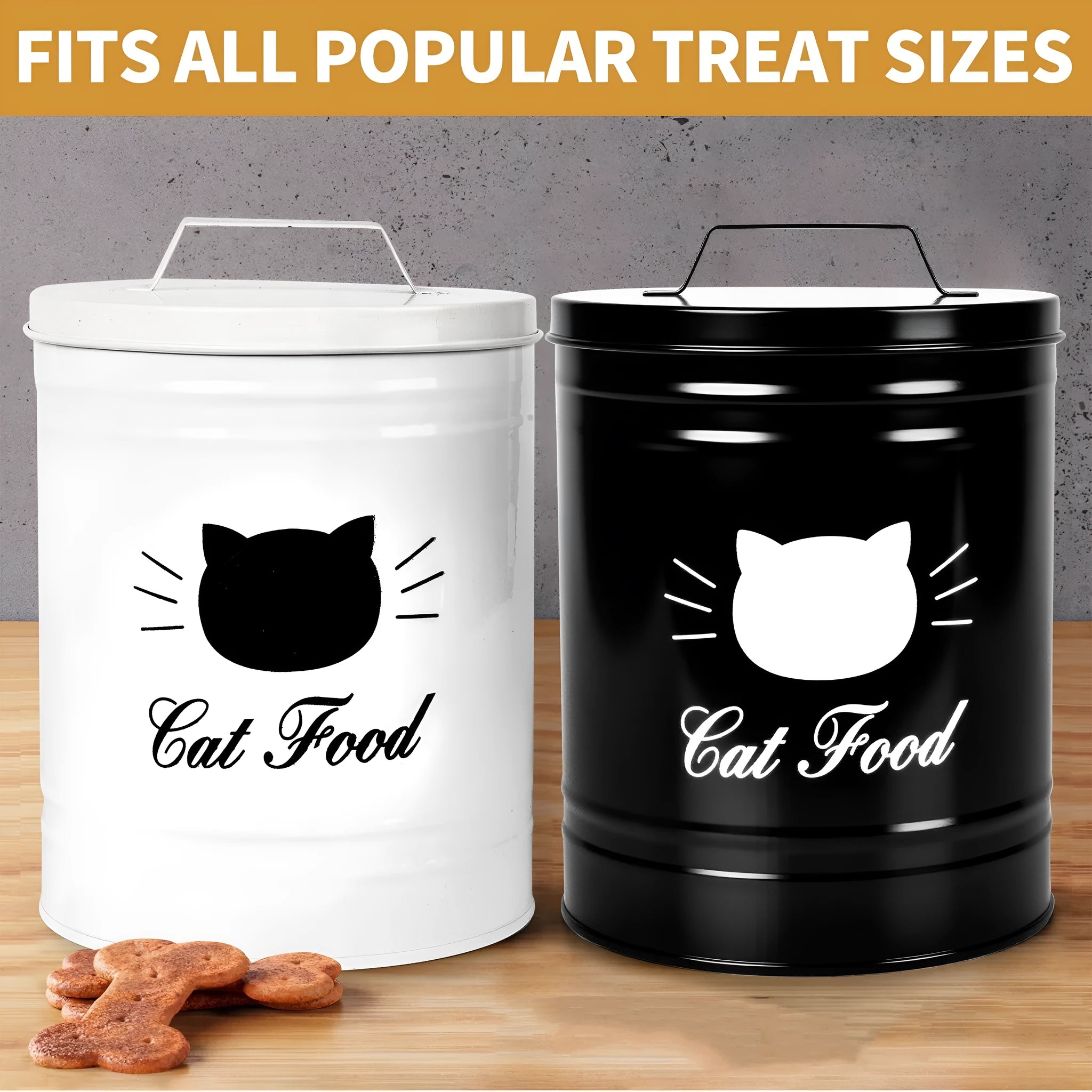 Round black and white household storage can with iron sheet construction and independent inner box.