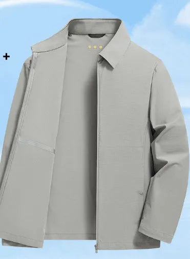 Summer lapels business administration coat in ice silk fabric showing navy blue colour option