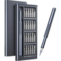 25-in-one magnetic precision screwdriver set with knurled ABS handle and chrome vanadium steel bits.