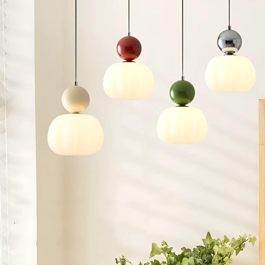 Creative pumpkin-shaped alloy chandelier ceiling light fixture for bedroom or dining room