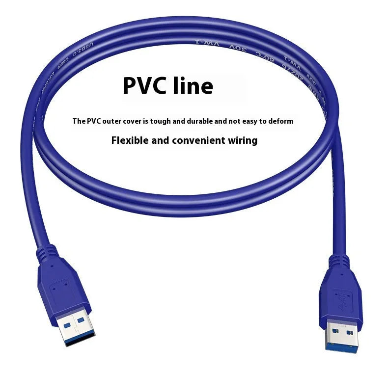 USB 3.0 data cable with nickel-plated connectors for external hard drives, shown in multiple available lengths.