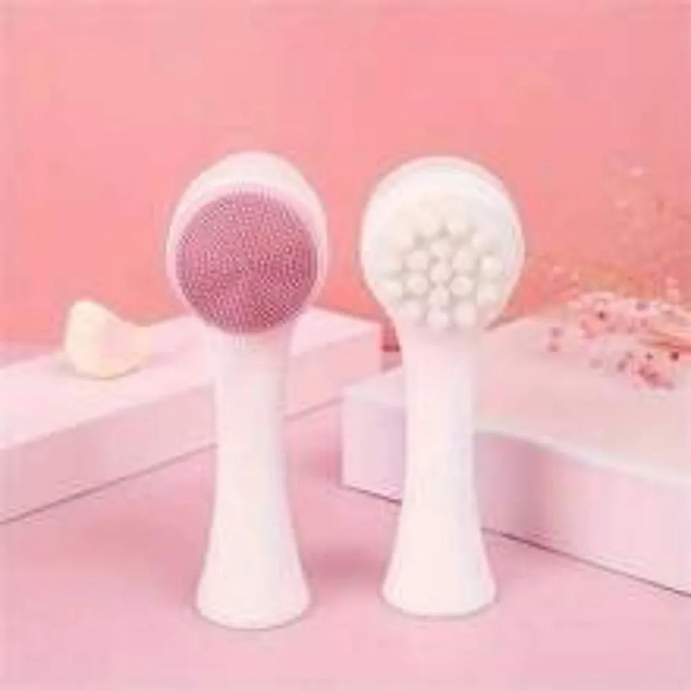 Blue nylon pet paw brush for dog and cat grooming with soft bristles