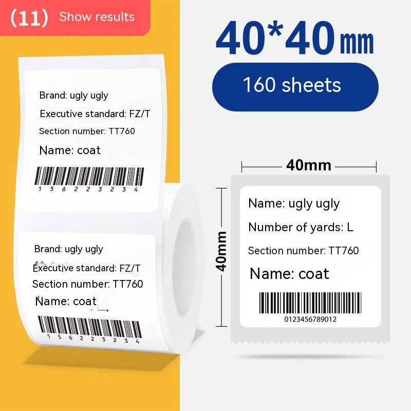 Roll of white 40x40mm four-proof thermal label paper adhesive stickers for retail pricing