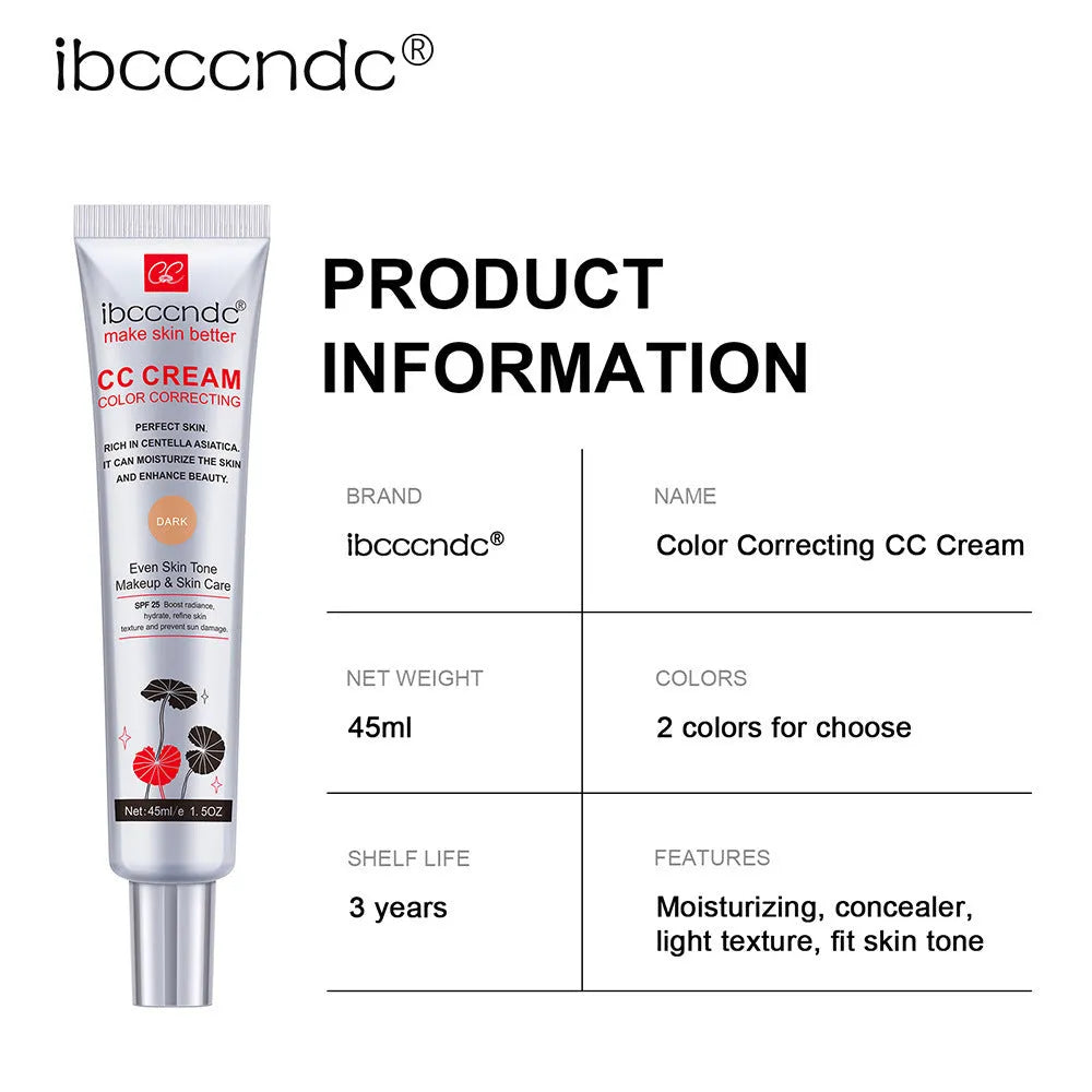 Erborian Centella Asiatica CC cream tube in light and dark shade options for colour-correcting makeup
