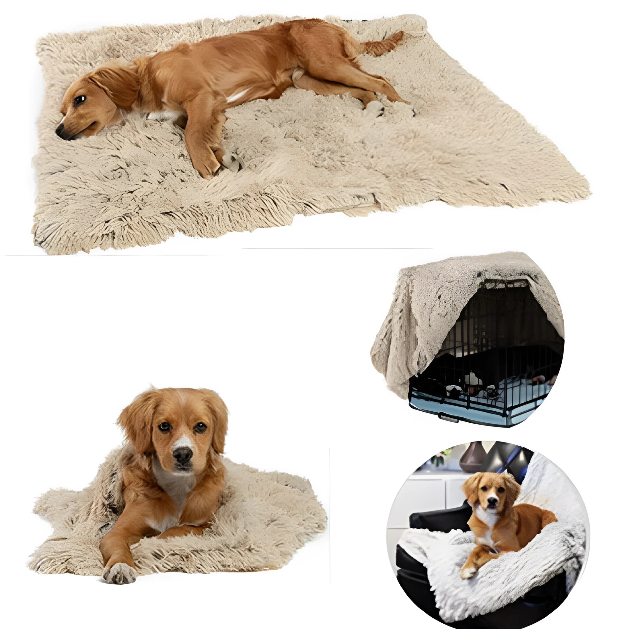 Soft plush pet blanket in dark grey for dogs and cats on wooden floor