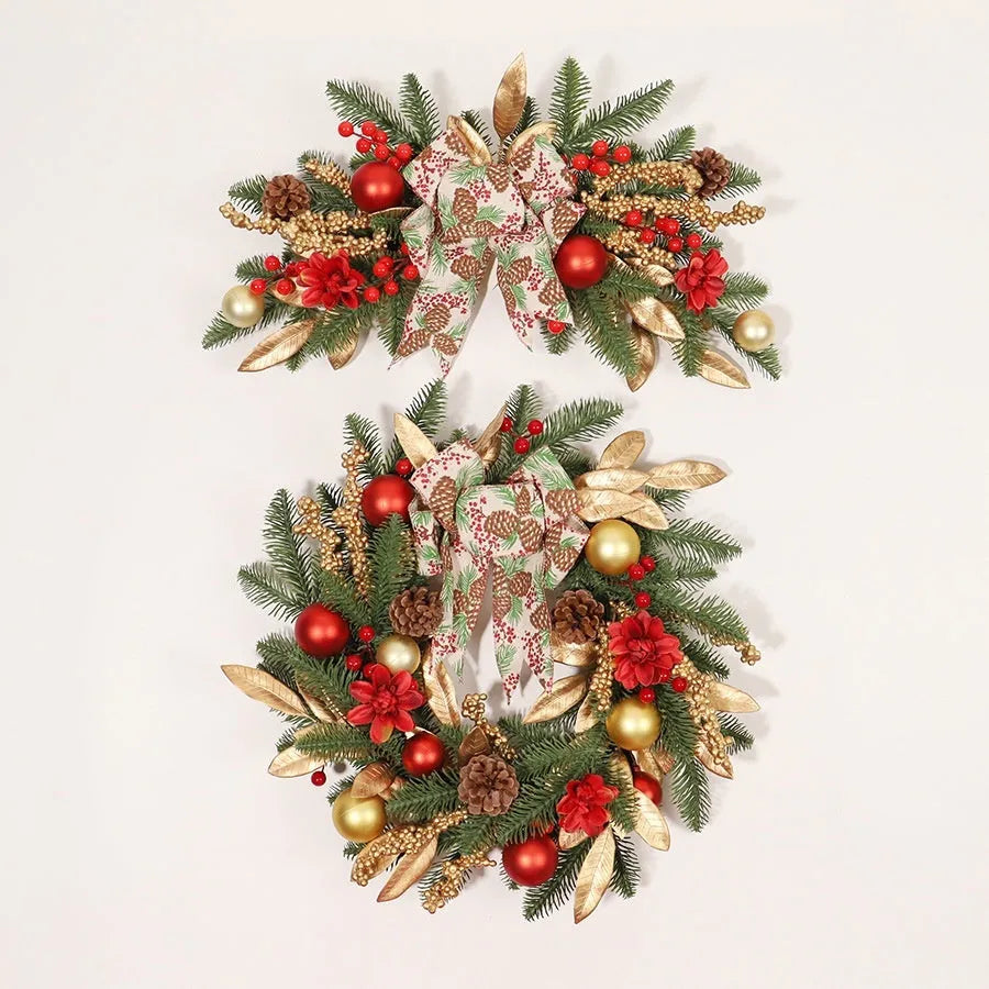 American country style plastic Christmas garland in four design options with lighting choices
