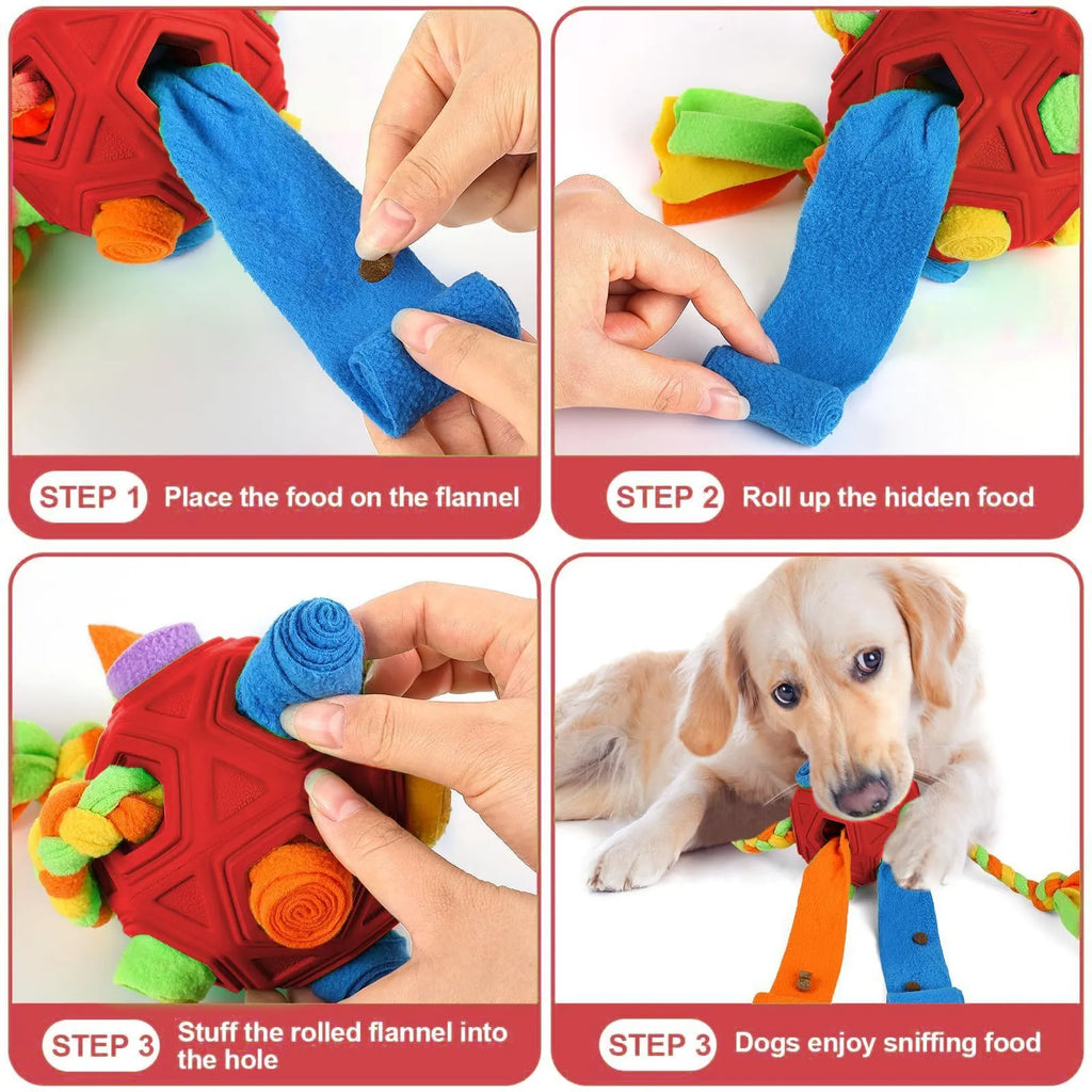 285g pet sniffing ball dog puzzle in multiple colours for bite-resistant IQ training