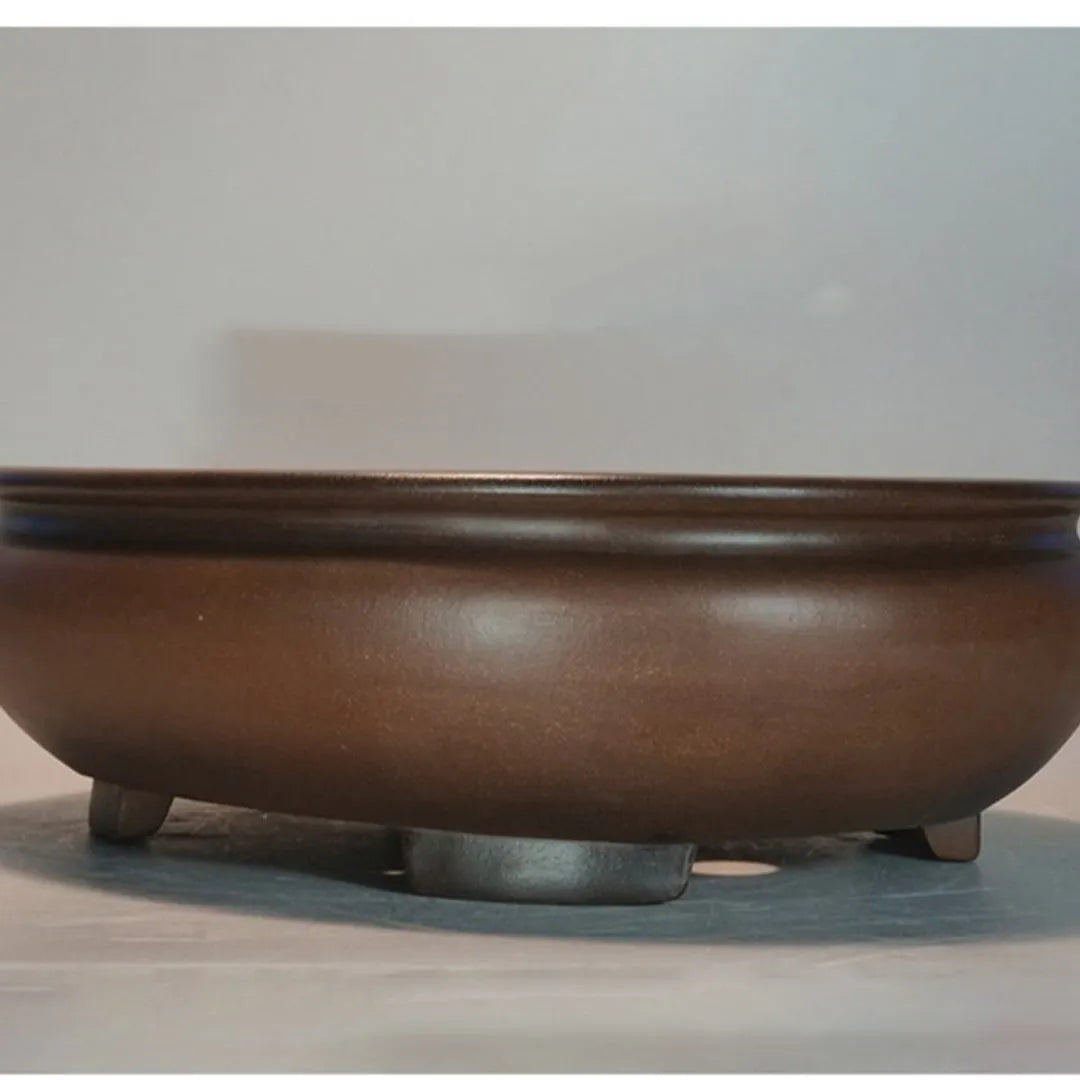 Purple sand porcelain desktop flowerpot with handmade classical styling for indoor plants