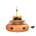 Self Hi Cat Teaser automatic infrared laser toy with feathers, balls, and cat horn on a white background