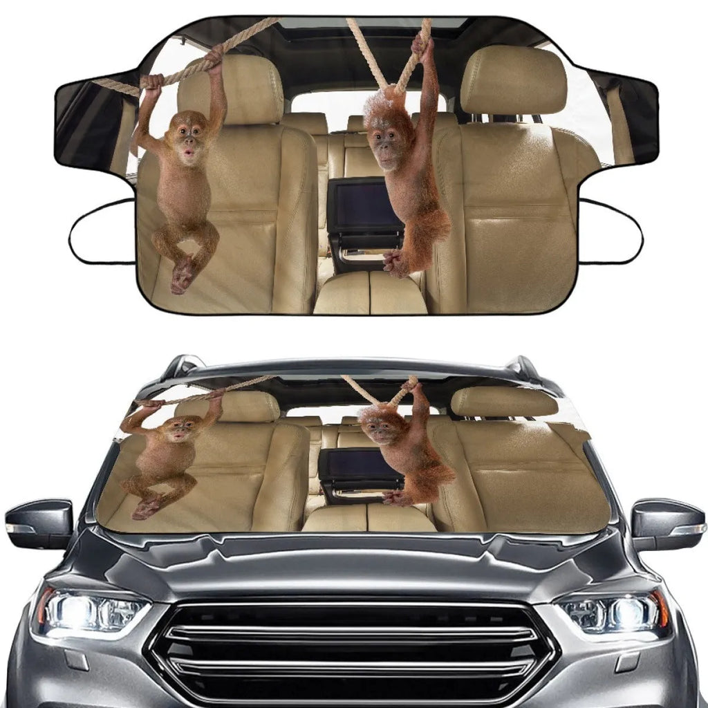 Car snow protection front cover with aluminium foam fabric and lanyard installation system