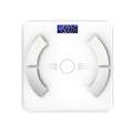 Smart Bluetooth body fat scale in white, black, or pink colour on bathroom floor