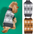 Dark brown and grey knit dog Christmas sweater with casual styling