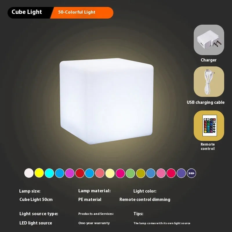Waterproof LED cube stool light with modern design in various sizes