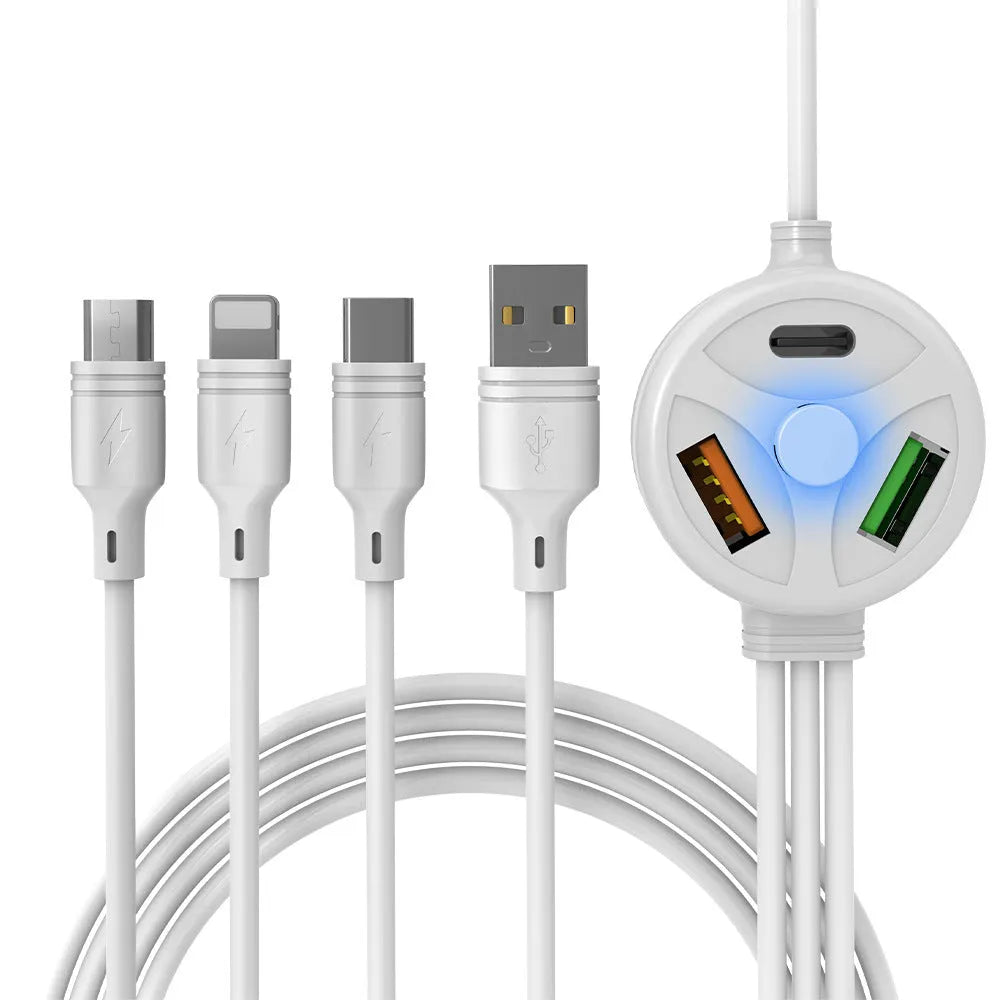 PD PVC mobile phone charging cable showing 1.2m length with 3U interface connectors