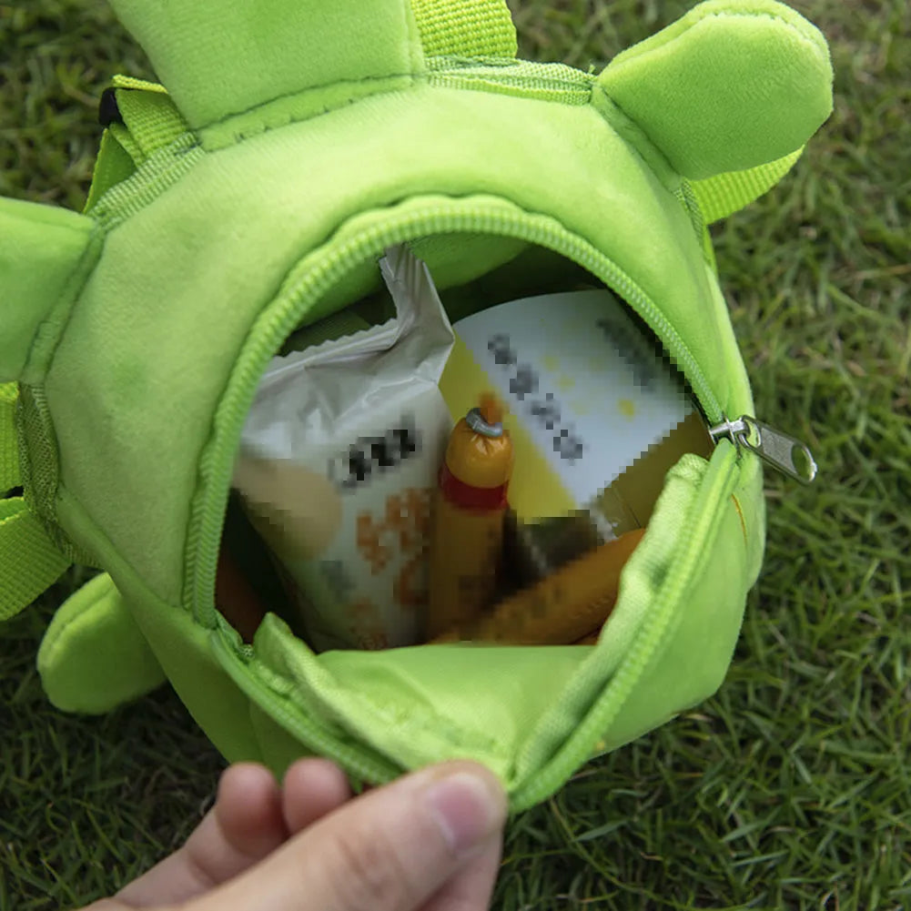 Turtle-shaped velvet dog backpack harness with metal zipper in four colour options