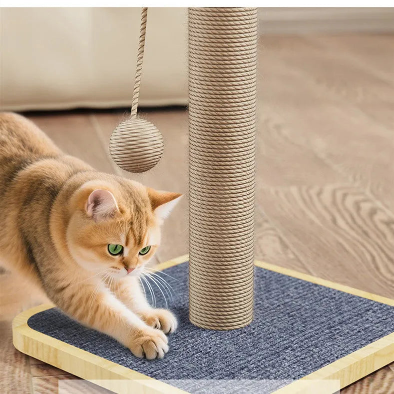 Windmill Hanging Ball Cat Climbing Frame toy made from pine wood and carpet leather