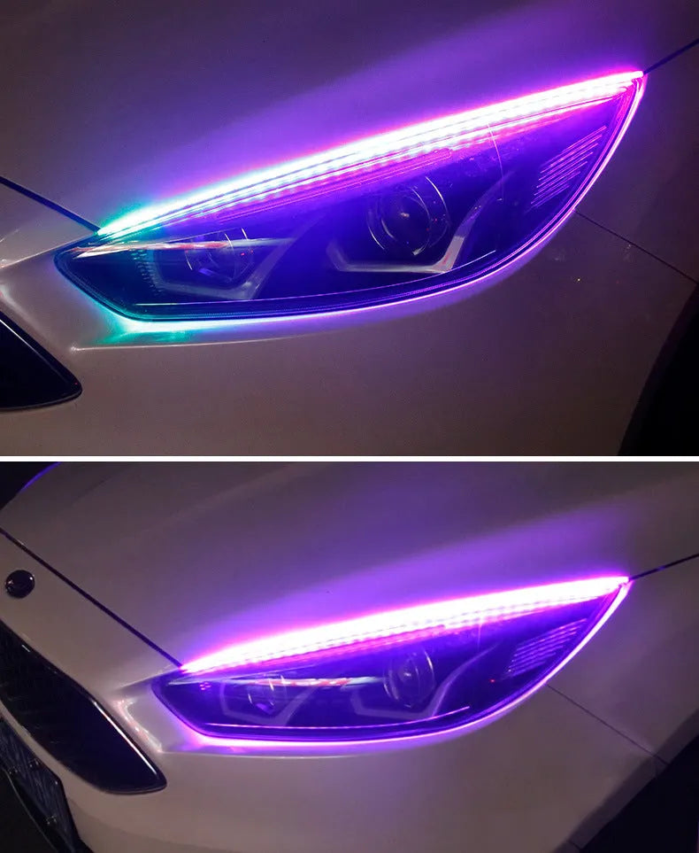 Universal LED daytime running lights with remote control in RGB colours, available in 30cm, 45cm and 60cm sizes