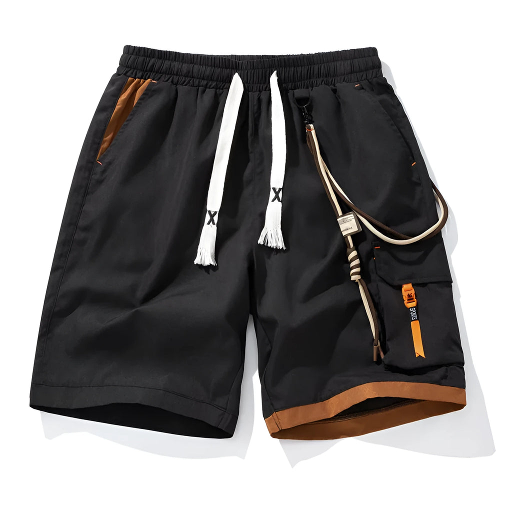 Men's plus size bamboo fibre sports shorts in straight leg cropped design showing high waist