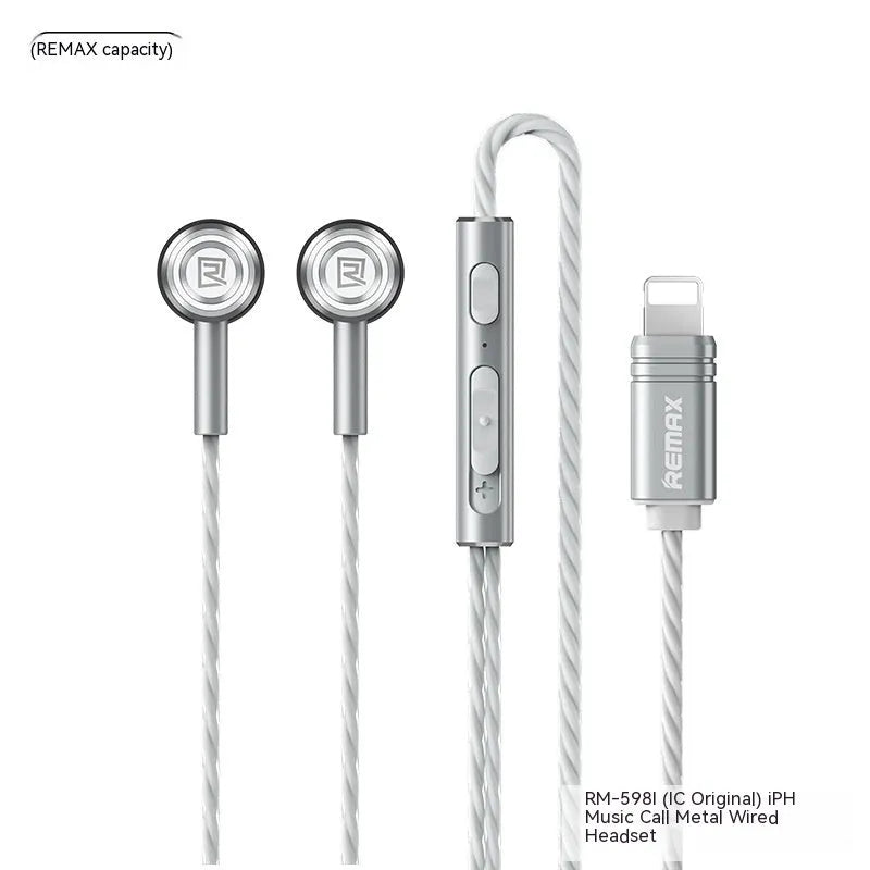 Monster Remax RM711 metal in-ear TWS earbuds with wired Type-C and Lightning in Black