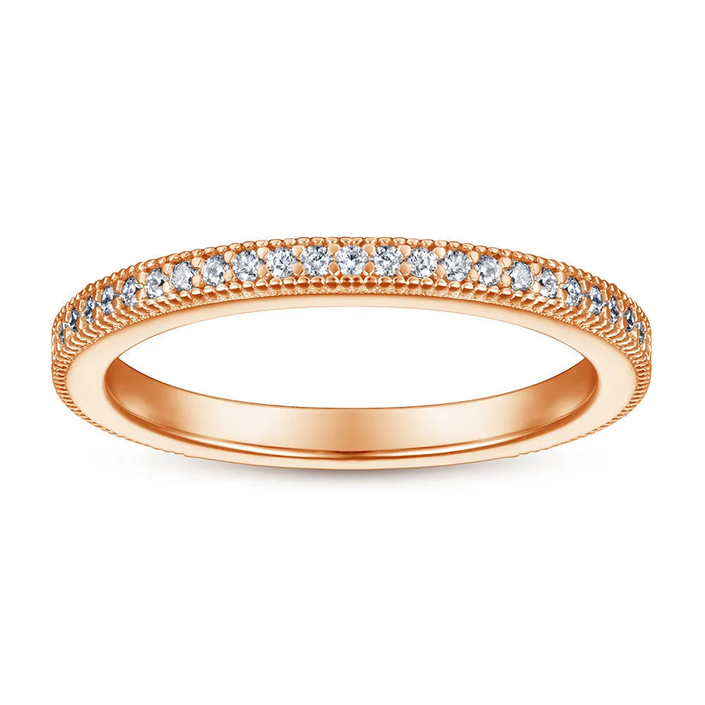 S925 sterling silver micro-inlaid zircon ring geometric style white gold colour women