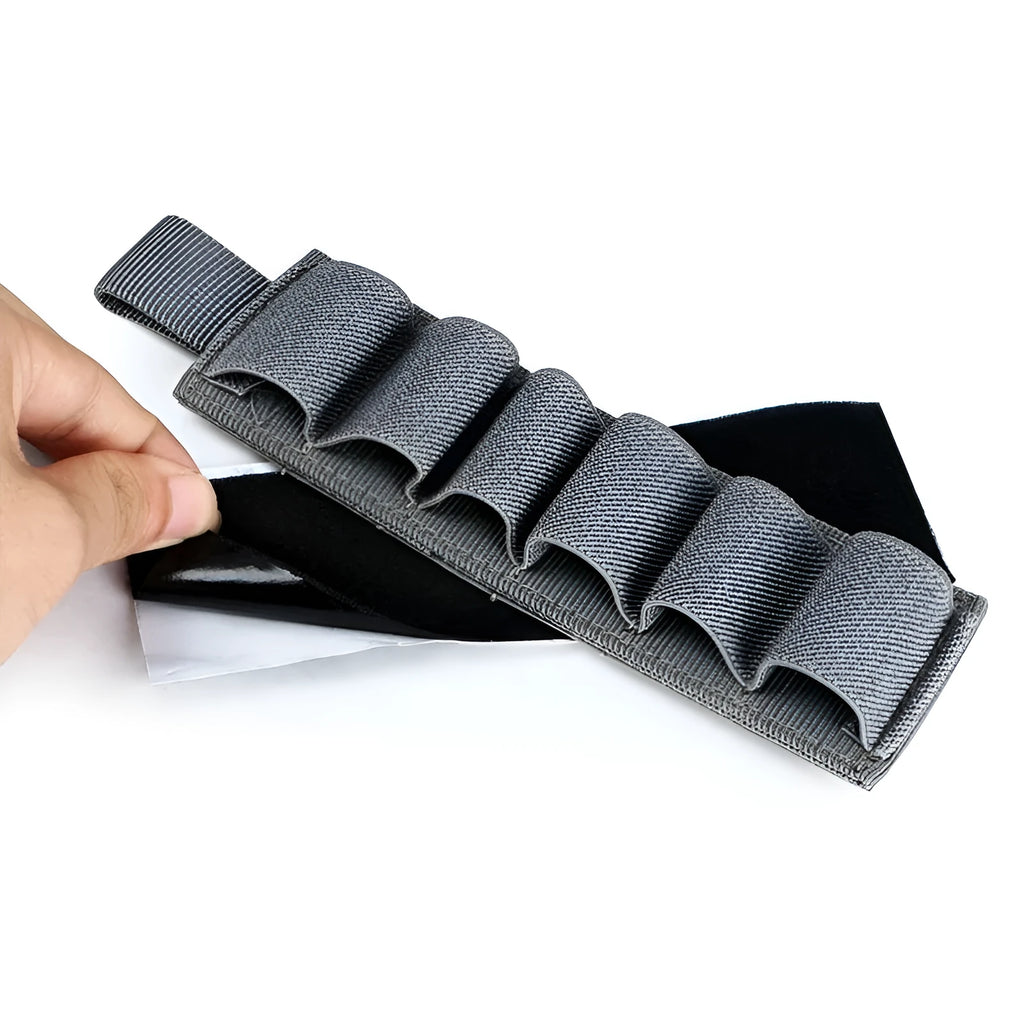 Tactical 6-hole storage organiser in 1000D nylon fabric measuring 5x16.5cm