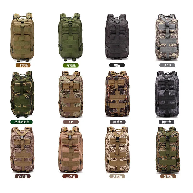 Large khaki hiking backpack with air pillow belt system showing main compartment and straps