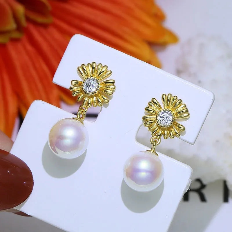 S925 sterling silver baroque flower earring frames for DIY jewellery making in gold and silver finishes
