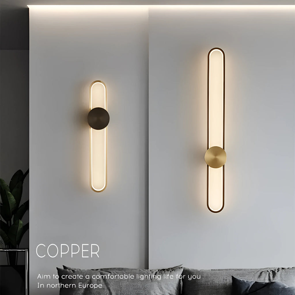 Modern minimalist wall lamp with 60cm diameter round iron shade and warm LED light