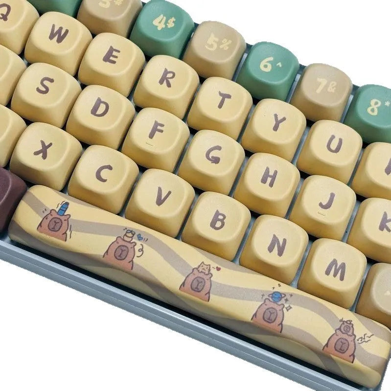 Capabala 130 key mechanical keyboard keycap set showing MOA Height profile and ABS construction