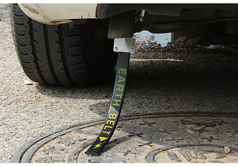 Black rubber car electrostatic grounding chain measuring 370mm with copper wire for vehicle static discharge