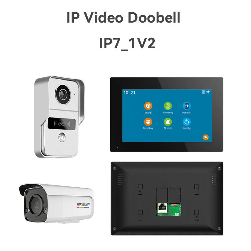 10 inch video intercom doorbell system with outdoor camera unit and indoor display