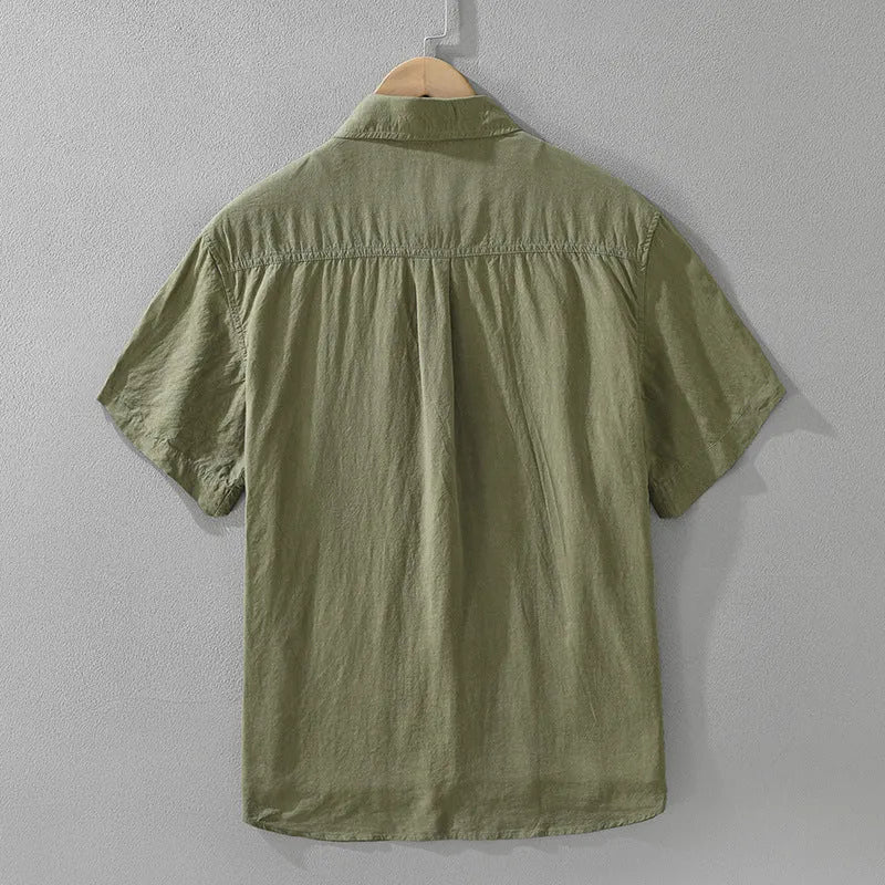 Women's loose lyocell top in black green purple colours with cardigan style and short sleeves
