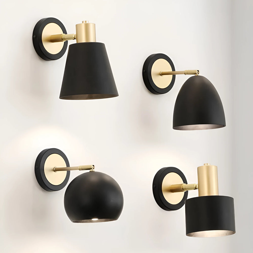 Nordic style iron wall lamp with clean design for bedside or living room installation