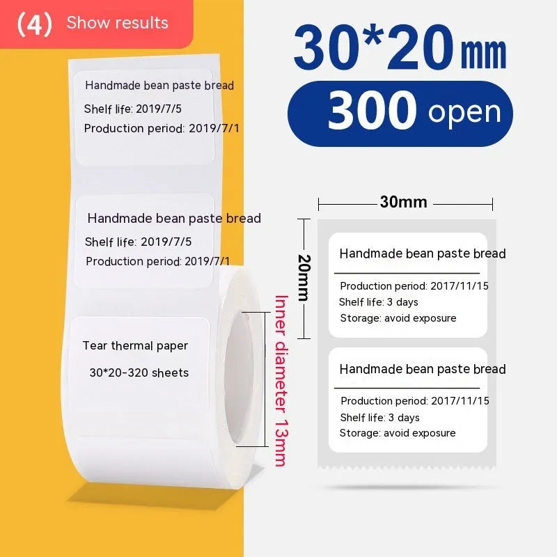 Roll of white 40x40mm four-proof thermal label paper adhesive stickers for retail pricing