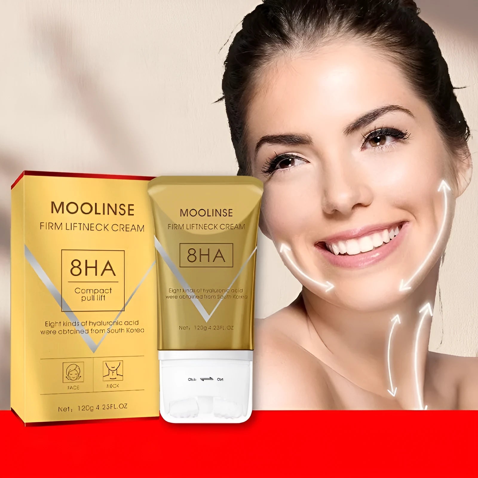 Neck moisturising massage cream tube for dry skin treatment