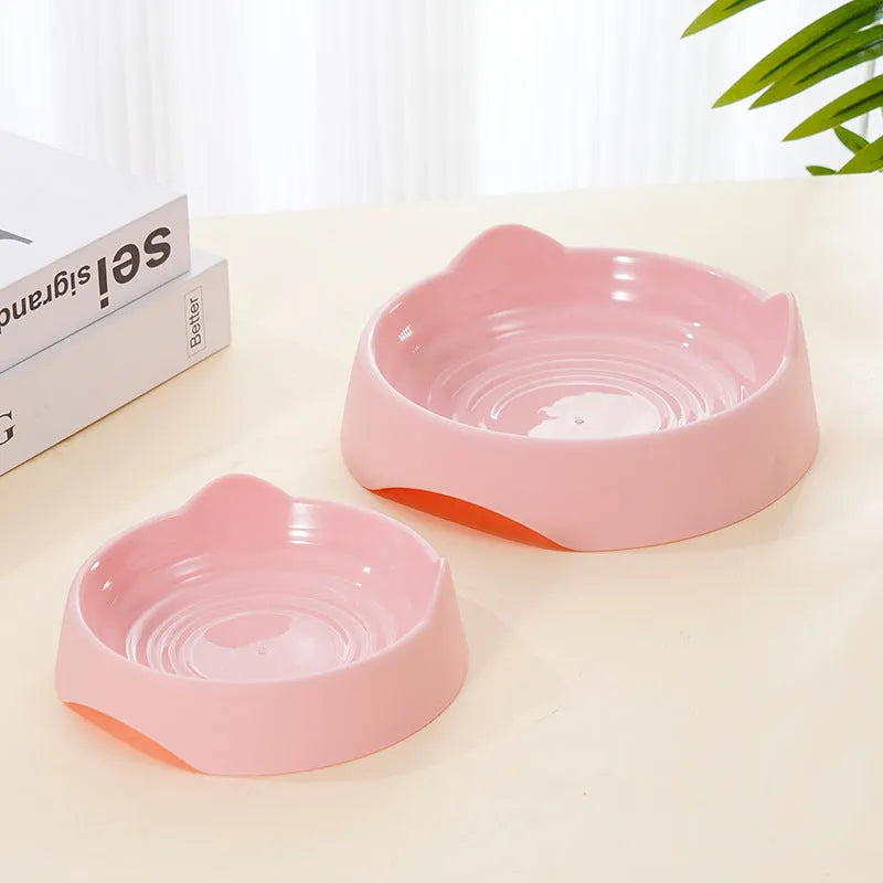 Blue ceramic dog slow feeder bowl with maze pattern for slowing down fast-eating dogs.