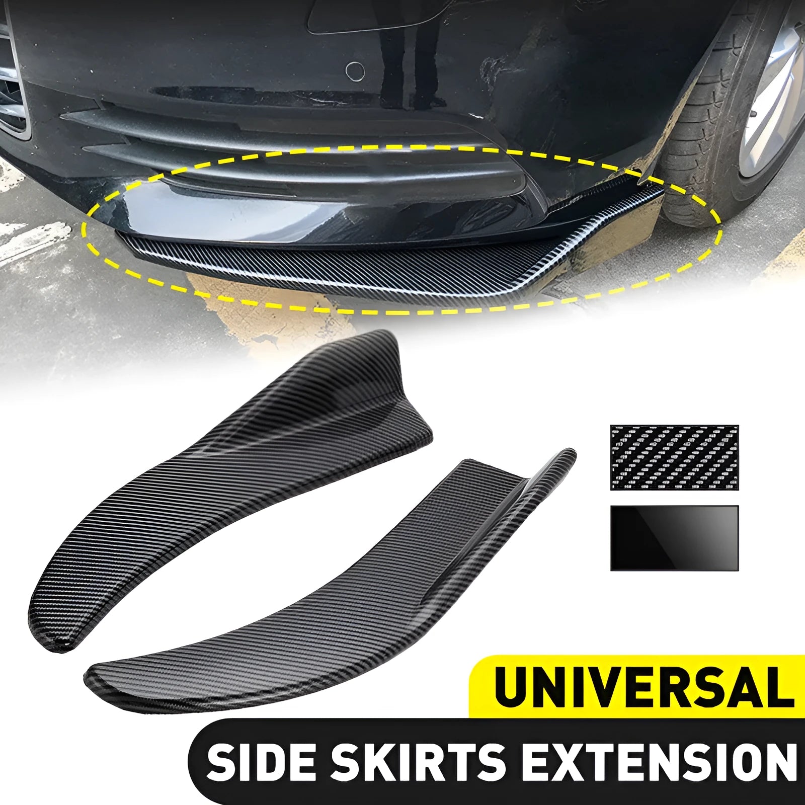 ABS car front and rear deflector light for General Motors vehicles in bright black finish