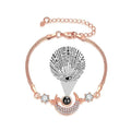 Korean style projection star moon bracelet copper diamond inlay rose gold silver charm