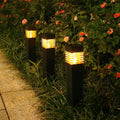 White cuboid solar lawn ground lamp for garden and courtyard outdoor lighting
