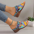 Women's ethnic slippers in cowhide leather with round toe and rubber sole in colour options