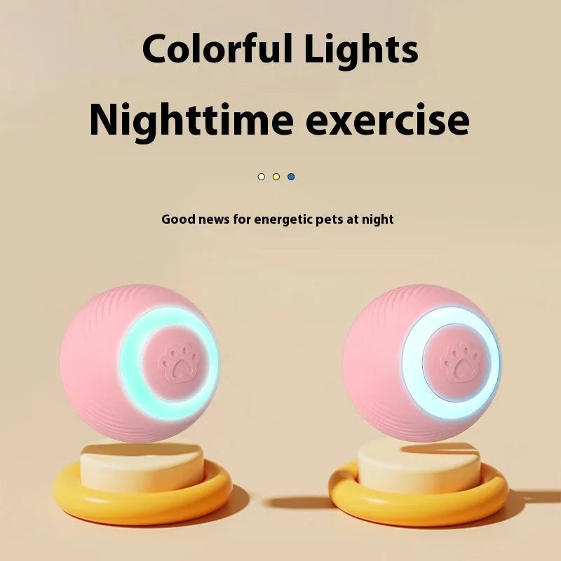 Smart cat teasing ball toy automatic rolling ball rechargeable silicone ABS blue normal style